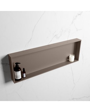 Mondiaz Easy Nis 89,5x29,5cm in solid surface kleur Smoke | Smoke. 1 vak  geschikt voor in- of opbouw