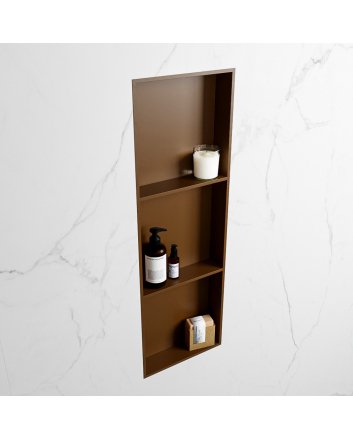 Mondiaz Easy Nis 89,5x29,5cm in solid surface kleur Rust | Rust. 3 vakken  geschikt voor in- of opbouw