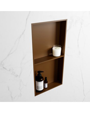 Mondiaz Easy Nis 59,5x29,5cm in solid surface kleur Rust | Rust. 2 vakken geschikt voor in- of opbouw