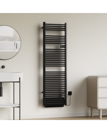 1840x540 - 2000 Watt | Elektrische Handdoekradiator Met Blower Programmeerbaar - Zwart