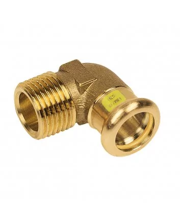 Bonfix Roodkoper Buitendraad x Press kniekoppeling (gas) | 1 1/4 x 35