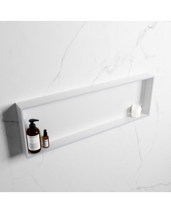 Mondiaz Easy Nis 89,5x29,5cm in solid surface kleur Cale | Talc. 1 vak  geschikt voor in- of opbouw