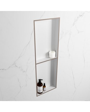 Mondiaz Easy Nis 149,5x29,5cm in solid surface kleur Smoke | Talc. 2 vakken geschikt voor in- of opbouw