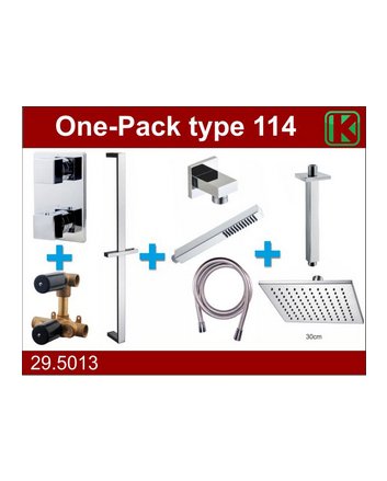 one-pack inbouwthermostaatset type 114 CHR (30cm)