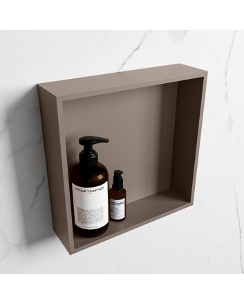 Mondiaz Easy Nis 29,5x29,5cm in solid surface kleur Smoke | Smoke. 1 vak  geschikt voor in- of opbouw
