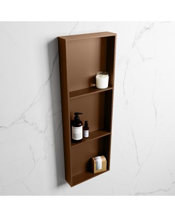 Mondiaz Easy Nis 89,5x29,5cm in solid surface kleur Rust | Rust. 3 vakken  geschikt voor in- of opbouw