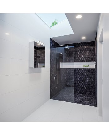 Mondiaz Cubb spiegelkast 60x70x16cm kleur talc met 1 deur