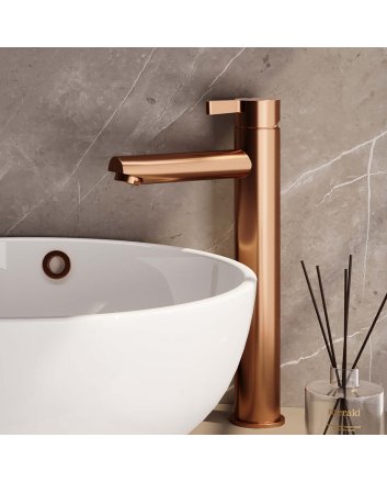 BRAUER Copper Edition verhoogde opbouw wastafelmengkraan model E koper geborsteld PVD
