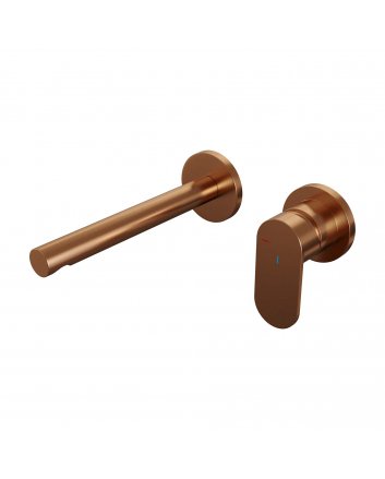 BRAUER Copper Edition inbouw wastafelmengkraan met rechte uitloop en rozetten model C1 koper geborsteld PVD