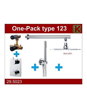 one-pack inbouwthermostaatset type 123 CHR (30cm ufo)