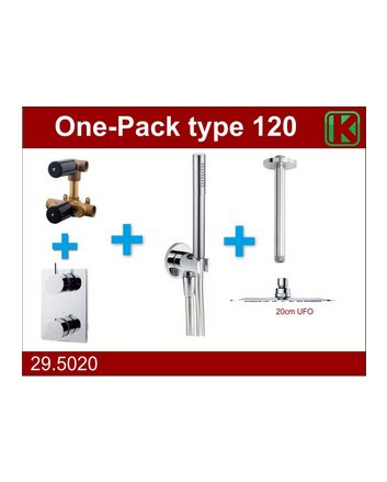 one-pack inbouwthermostaatset type 120 CHR (20cm ufo)