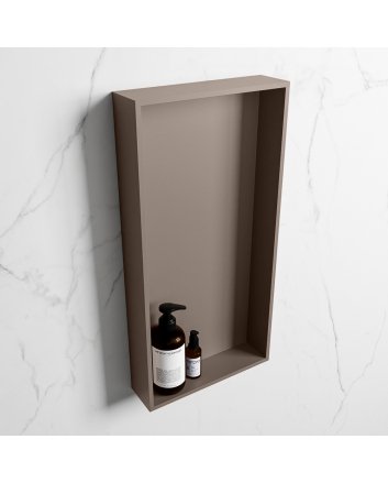 Mondiaz Easy Nis 59,5x29,5cm in solid surface kleur Smoke | Smoke. 1 vak  geschikt voor in- of opbouw