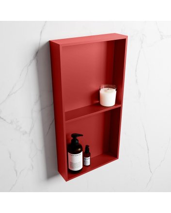 Mondiaz Easy Nis 59,5x29,5cm in solid surface kleur Fire | Fire. 2 vakken geschikt voor in- of opbouw
