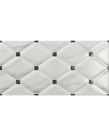 Navarti Azur decor hoogglans wandtegel 25x50 white