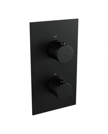 BRAUER Black Carving 3-weg inbouwthermostaat met in- en afbouwdelen mat zwart