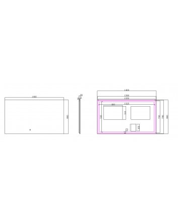 Soul spiegel rechthoek met LED, dimbaar en spiegelverwarming 140 x 80 cm