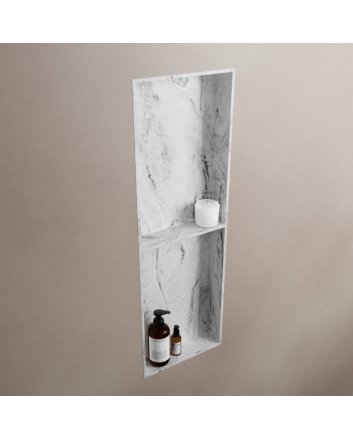 Mondiaz Easy Nis 59,5x29,5cm in solid surface kleur Glace. 3 vakken  geschikt voor in- of opbouw
