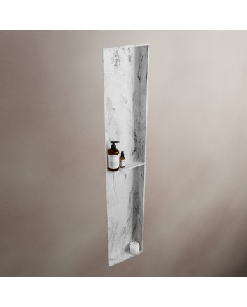 Mondiaz Easy Nis 89,5x29,5cm in solid surface kleur Glace. 2 vakken geschikt voor in- of opbouw