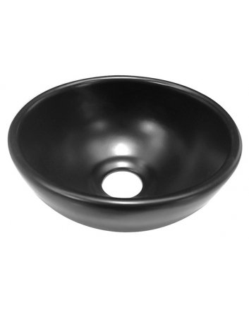 Consilio waskom rond 20 x 9 cm keramiek mat zwart