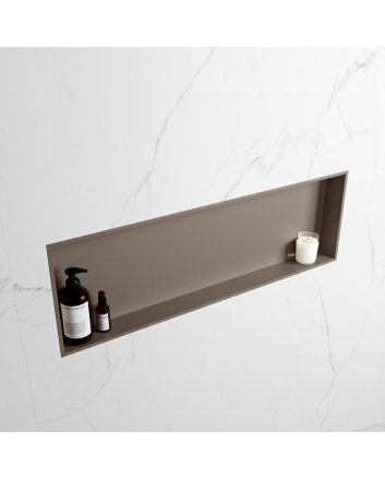 Mondiaz Easy Nis 89,5x29,5cm in solid surface kleur Smoke | Smoke. 1 vak  geschikt voor in- of opbouw