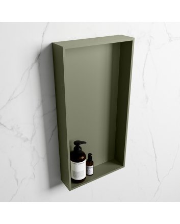 Mondiaz Easy Nis 59,5x29,5cm in solid surface kleur Army | Army. 1 vak  geschikt voor in- of opbouw