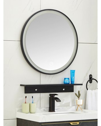 Lista Nera spiegel rond met LED verlichting, dimbaar 100 cm mat zwart