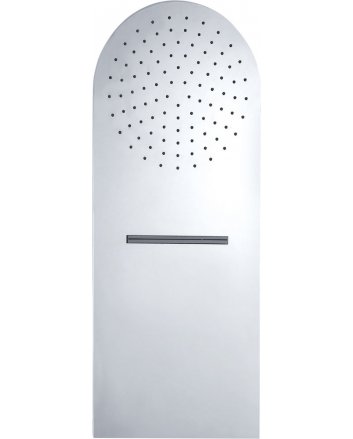 luxe wand-hoofddouche+waterval 25x60 chroom