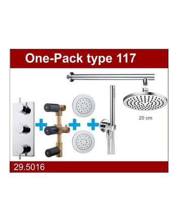 one-pack inbouwthermostaatset type 117 CHR