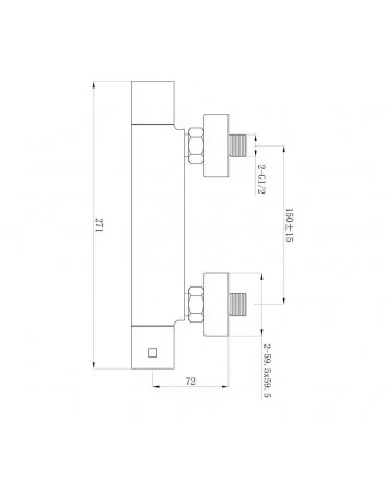 Sani DeLuxe Douchemengkraan opbouw thermostatisch vierkant Chroom