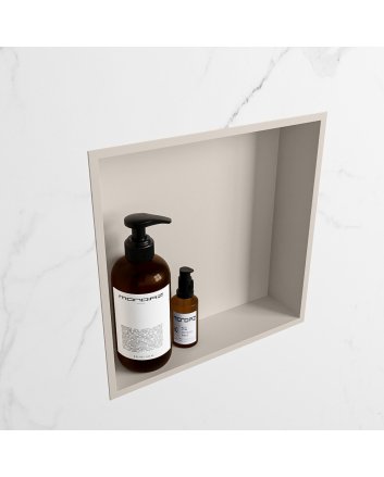 Mondiaz Easy Nis 29,5x29,5cm in solid surface kleur Linen | Linen. 1 vak  geschikt voor in- of opbouw