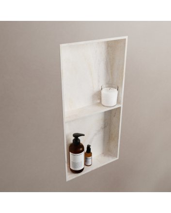 Mondiaz Easy Nis 59,5x29,5cm in solid surface kleur Ostra. 2 vakken geschikt voor in- of opbouw