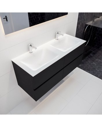 Mondiaz Vica 120 badmeubel urban 4 lades wastafel Cloud dubbel 2 kraangaten