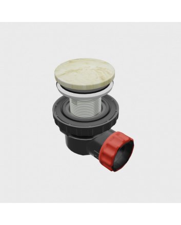 Mondiaz Ruimte besparende click sifon 6,7cm hoog solid surface rond frappe