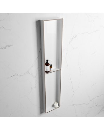Mondiaz Easy Nis 89,5x29,5cm in solid surface kleur Smoke | Talc. 2 vakken geschikt voor in- of opbouw