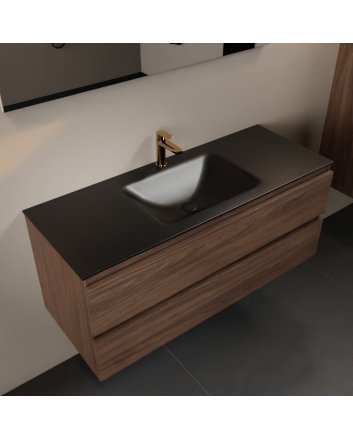 Mondiaz Aivy 120cm badmeubel Mocha, wastafel Urban solid surface midden 1 kraangat