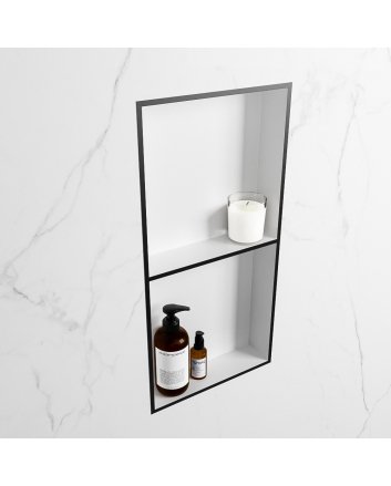 Mondiaz Easy Nis 59,5x29,5cm in solid surface kleur Urban | Talc. 2 vakken geschikt voor in- of opbouw