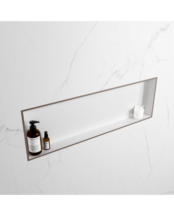 Mondiaz Easy Nis 89,5x29,5cm in solid surface kleur Smoke | Talc. 1 vak  geschikt voor in- of opbouw