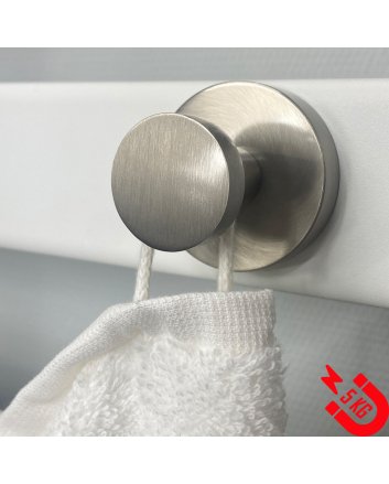 BSXL Magneet-line Nikkel – Magnetische handdoekhaak enkel – grote knop