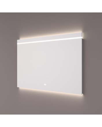 Hipp Design LED spiegel 120x70cm met horizontale verlichting, indirecte onderverlichting, spiegelverwarming, kleurenwissel en touchdimmer