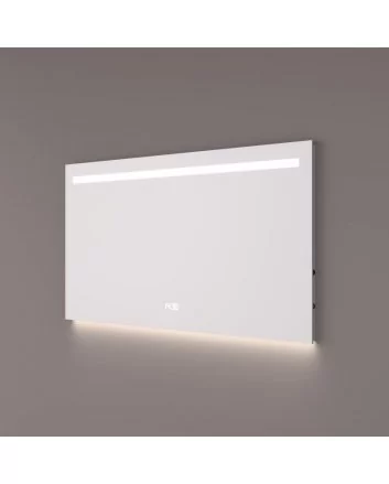 Hipp Design LED spiegel 160x70cm met horizontale verlichting, indirecte onderverlichting, digitale klok en spiegelverwarming