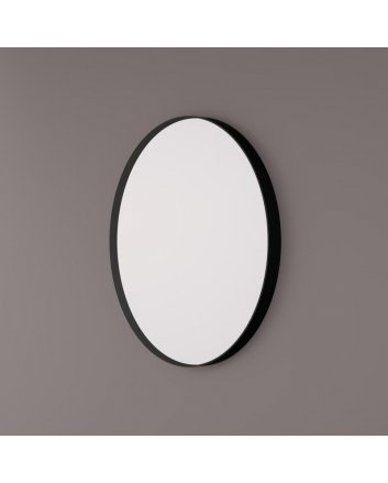 Hipp Design ronde spiegel 120cm op mat zwart metalen frame