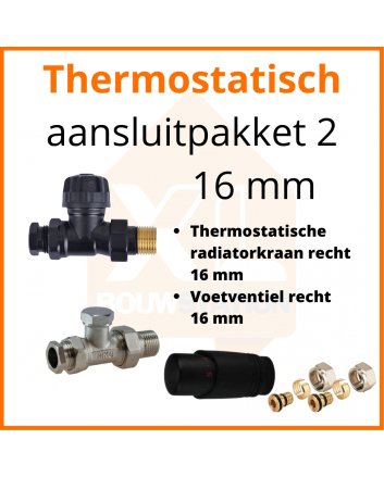 Eco 4 Zwarte thermostatisch M30 aansluitpakket 2 t.b.v. 16 mm buis